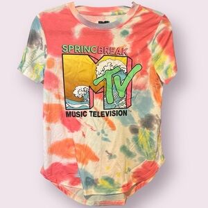 MTV Spring Break Music Television Tie Dye Short Sleeve T-Shirt